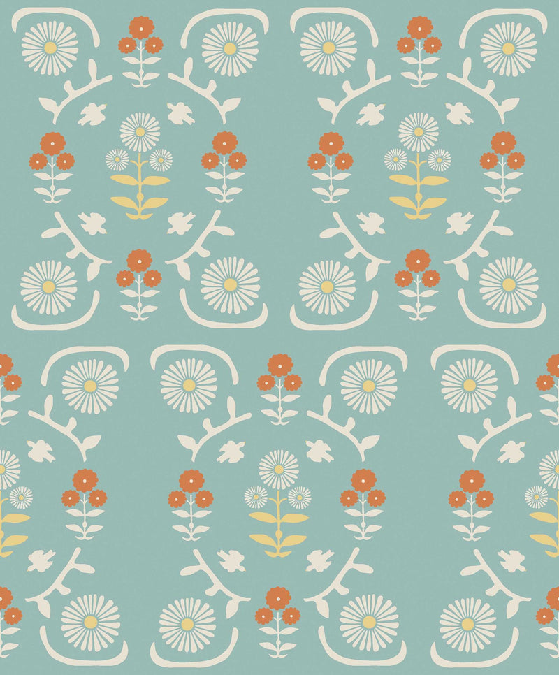 5821 Isolde Blue and Multi Wallpaper by Boråstapeter