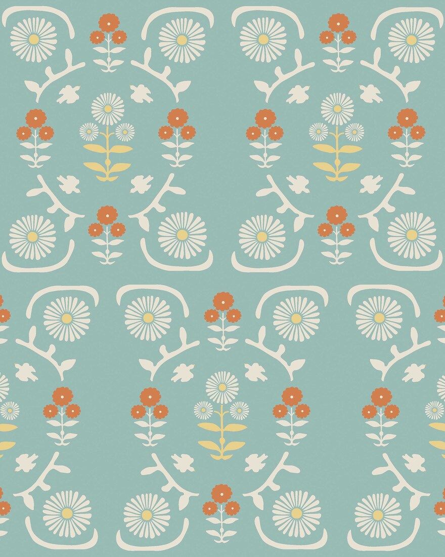 5821 Isolde Blue and Multi Wallpaper by Boråstapeter