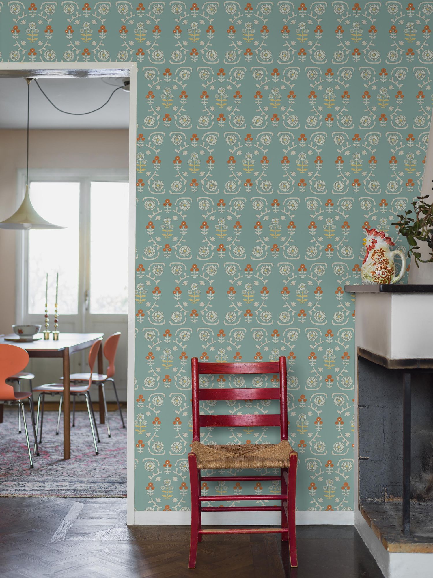 5821 Isolde Blue and Multi Wallpaper by Boråstapeter