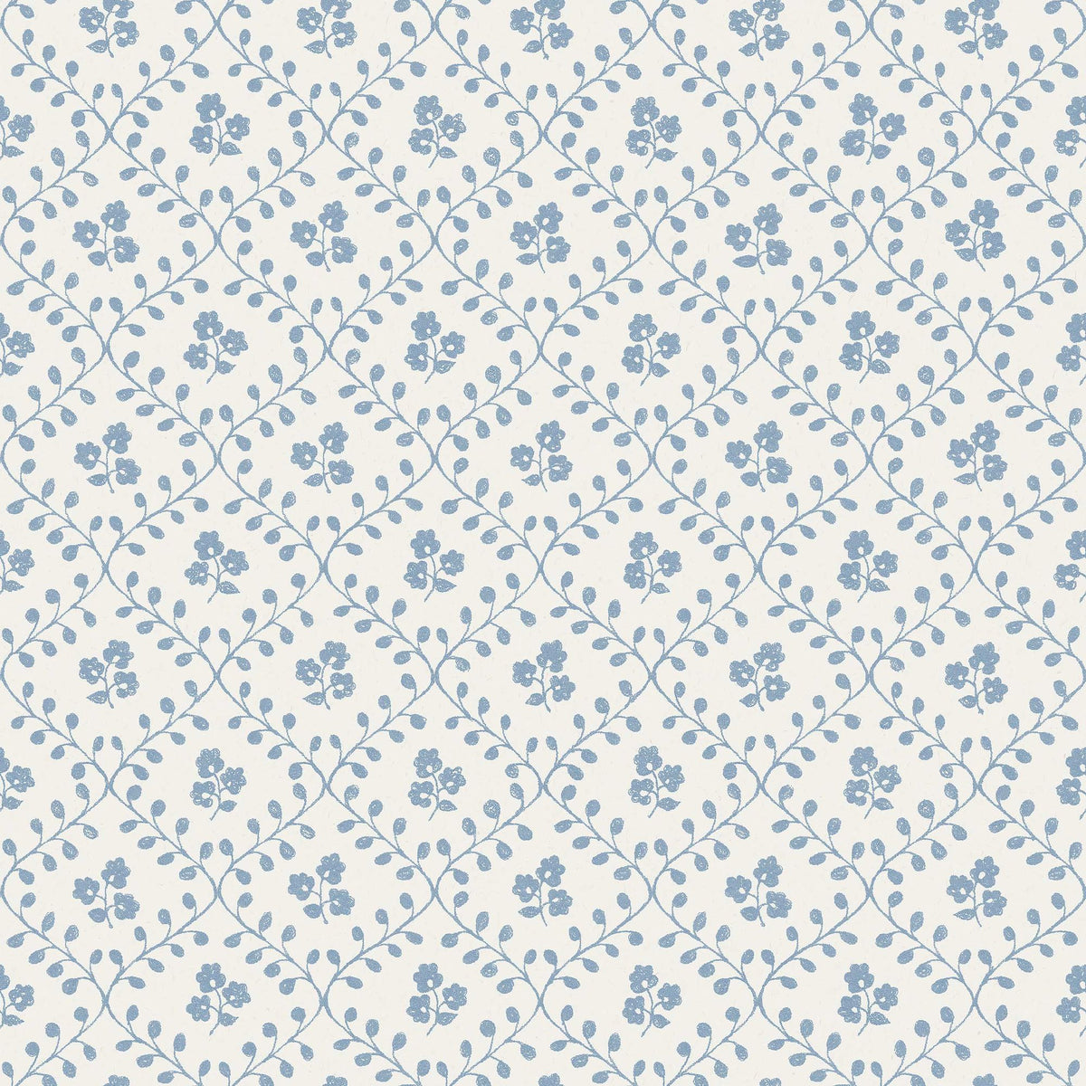 Idun Blue and White Nordic Folk Wallpaper by Boråstapeter