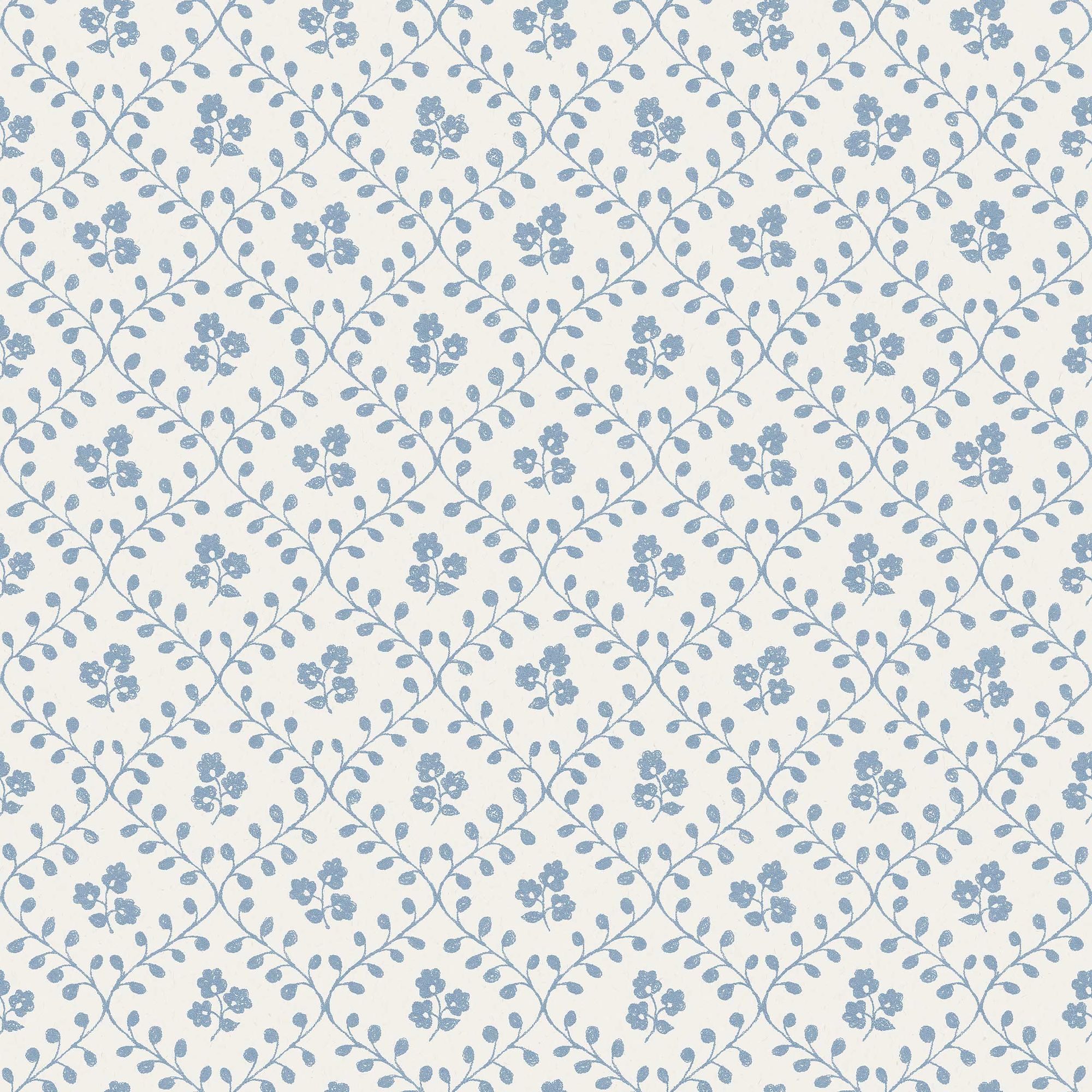 5822 Idun Blue and White Wallpaper by Boråstapeter