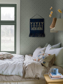 5825 Idun Green and Grey Wallpaper by Boråstapeter