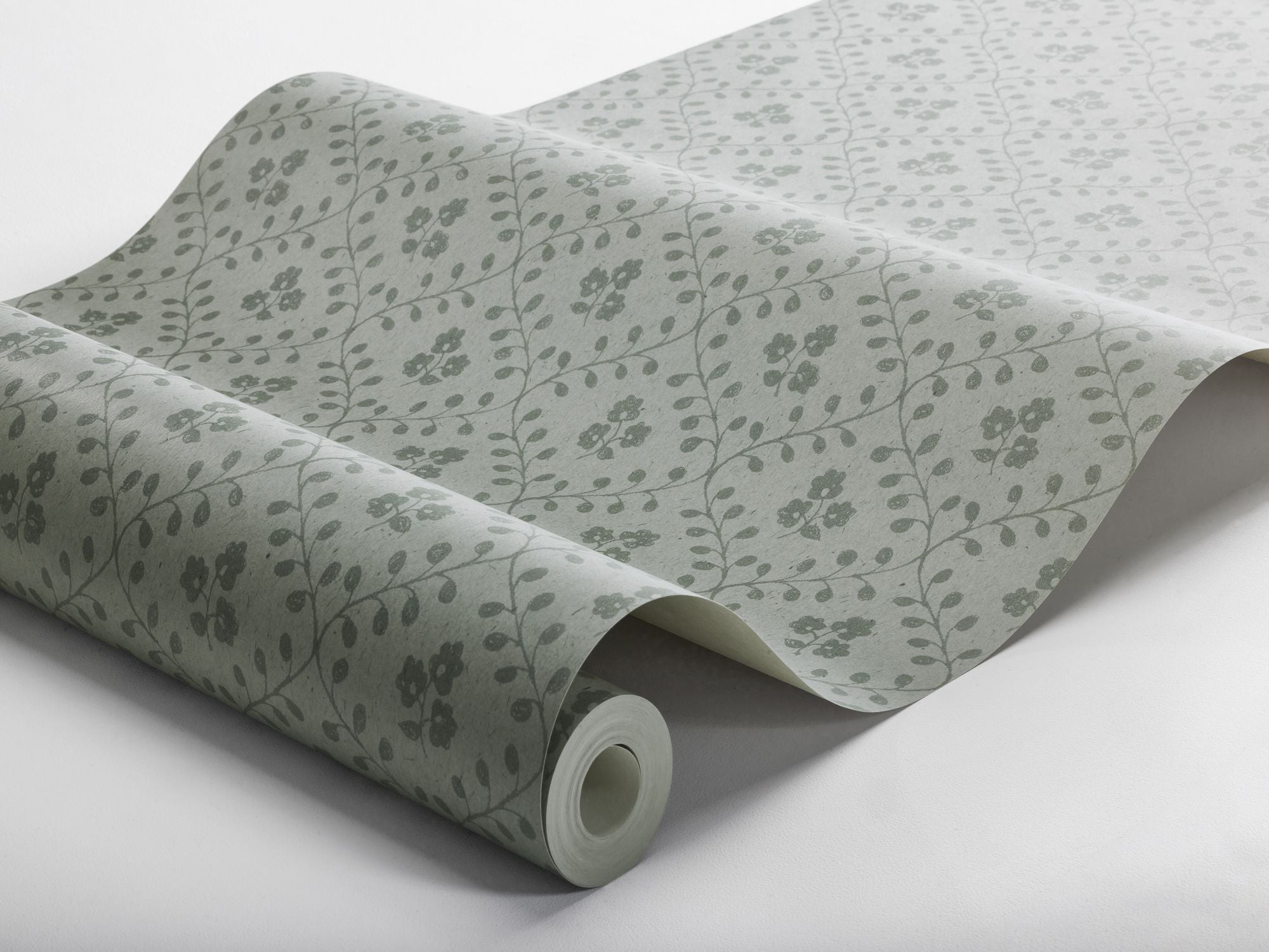 5825 Idun Green and Grey Wallpaper by Boråstapeter