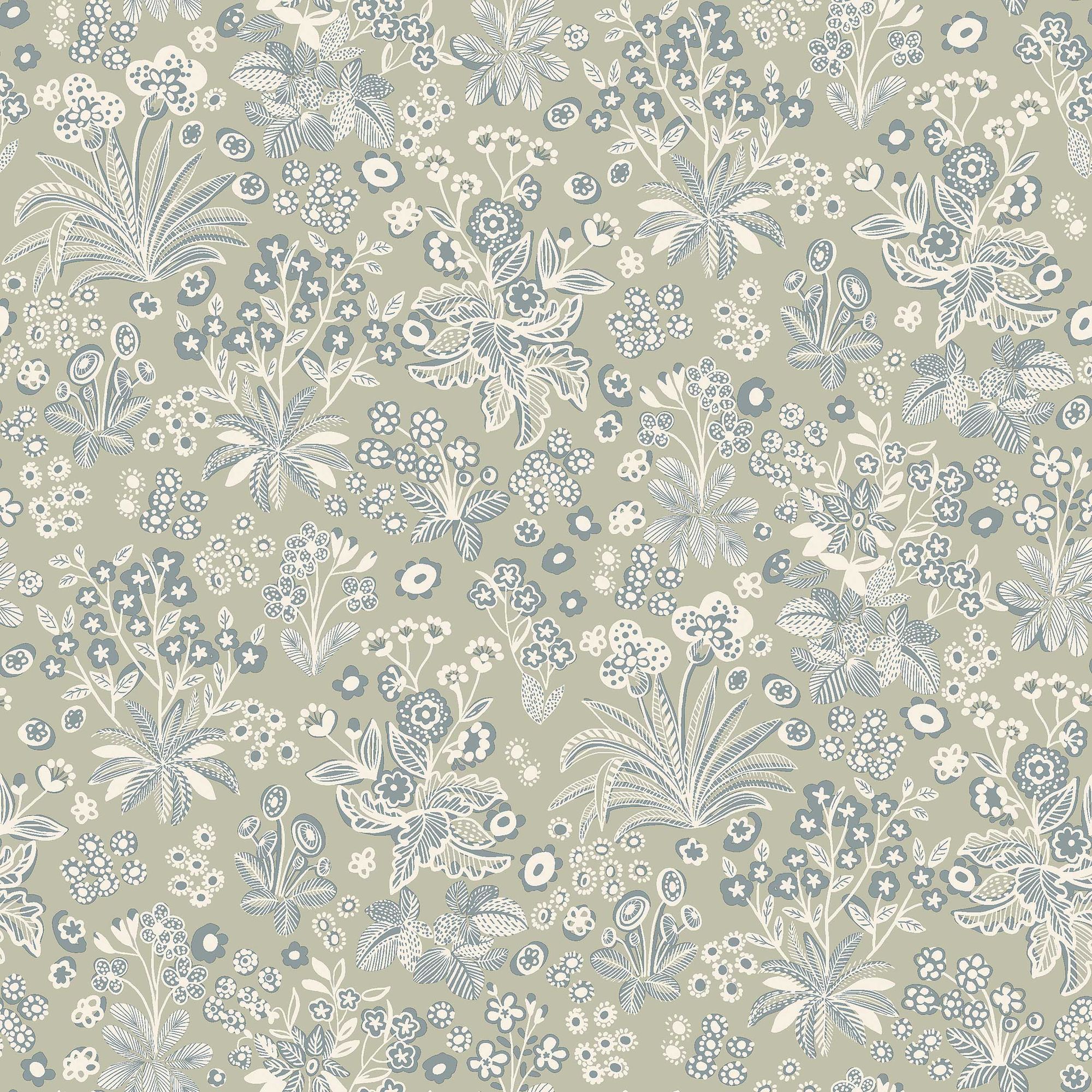 5826 Tuva Green and Multi Wallpaper by Boråstapeter