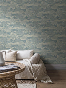 5828 Solängen Blue and Beige Wallpaper by Boråstapeter