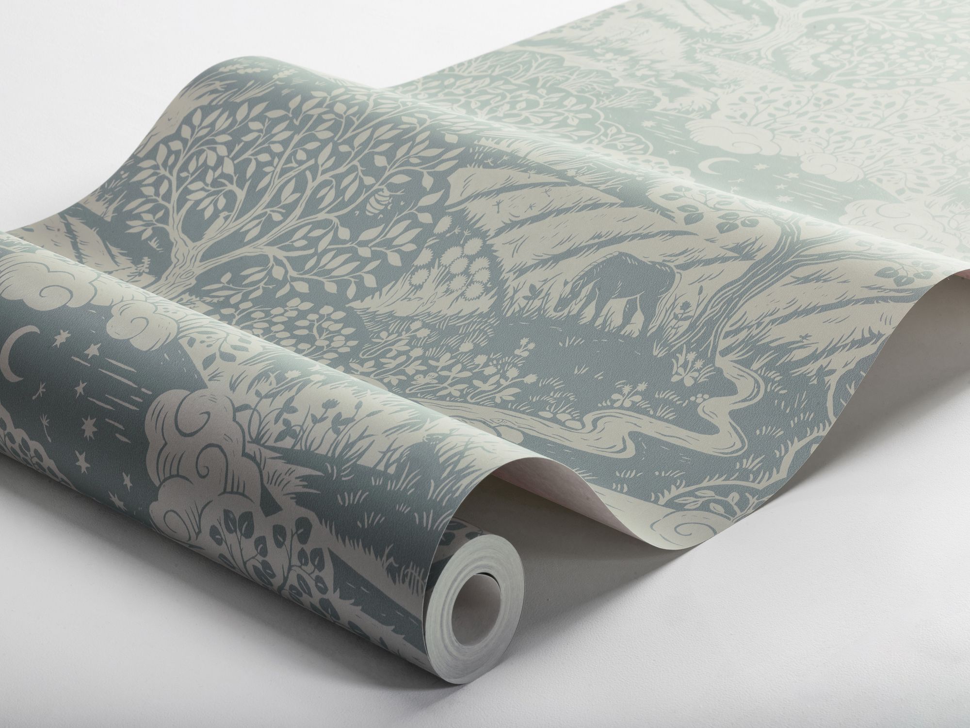 5828 Solängen Blue and Beige Wallpaper by Boråstapeter