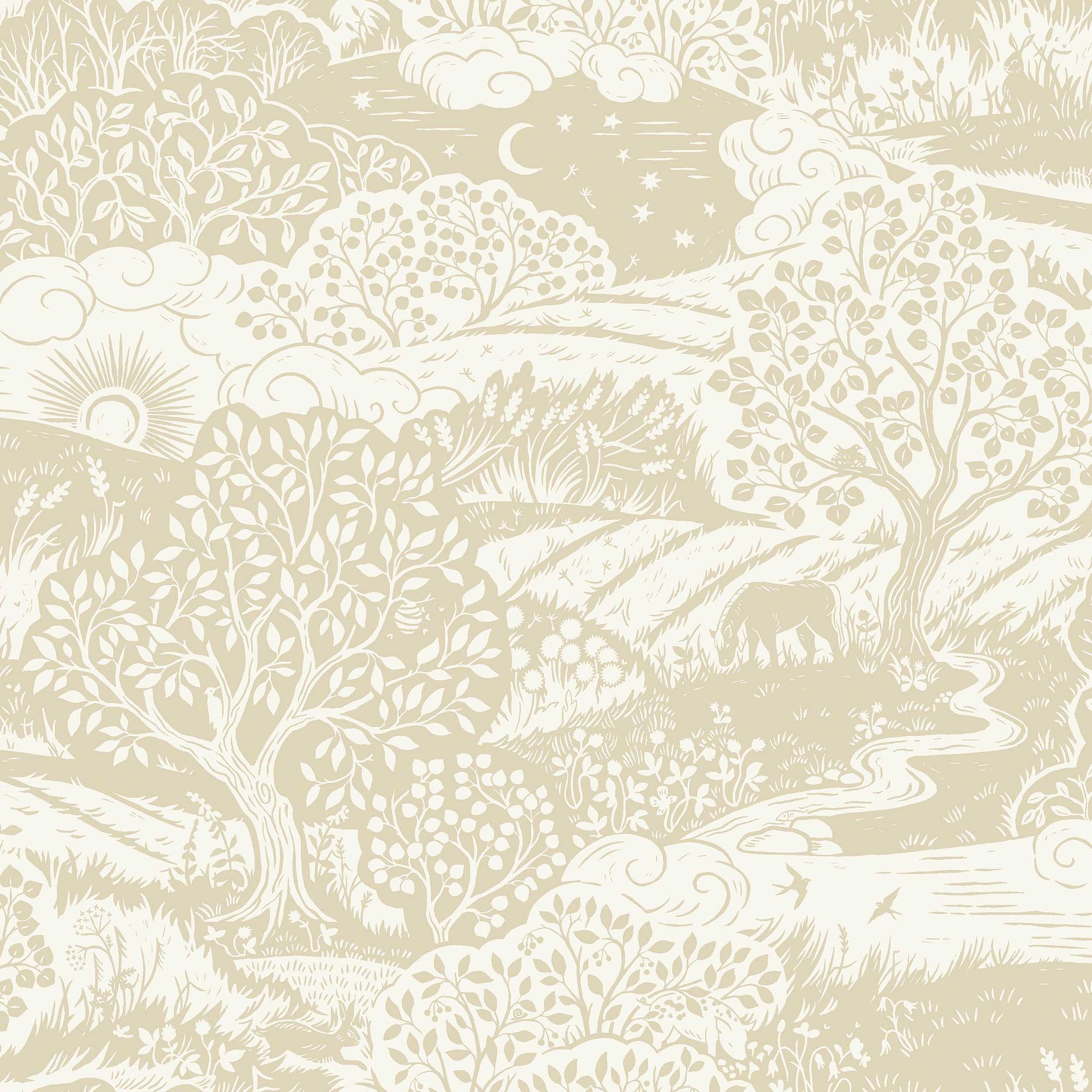 5829 Solängen Yellow and White Wallpaper by Boråstapeter