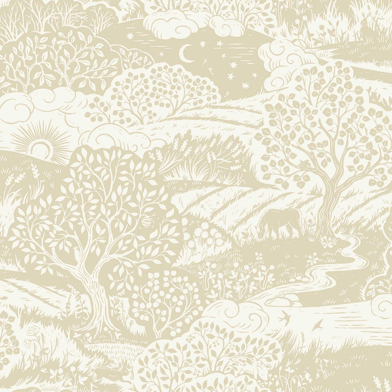 5829 Solängen Yellow and White Wallpaper by Boråstapeter