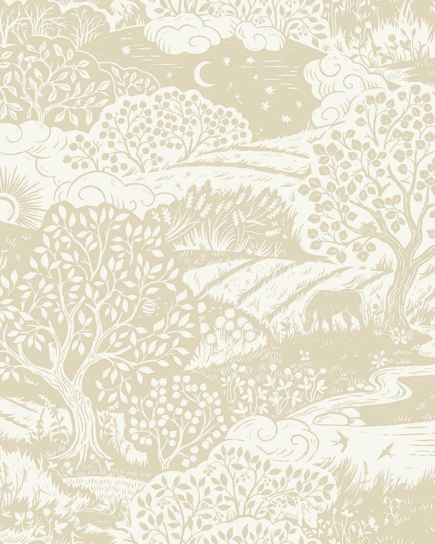 5829 Solängen Yellow and White Wallpaper by Boråstapeter