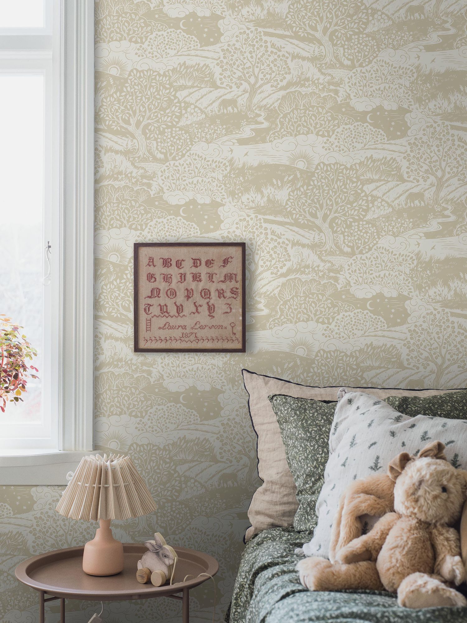 5829 Solängen Yellow and White Wallpaper by Boråstapeter