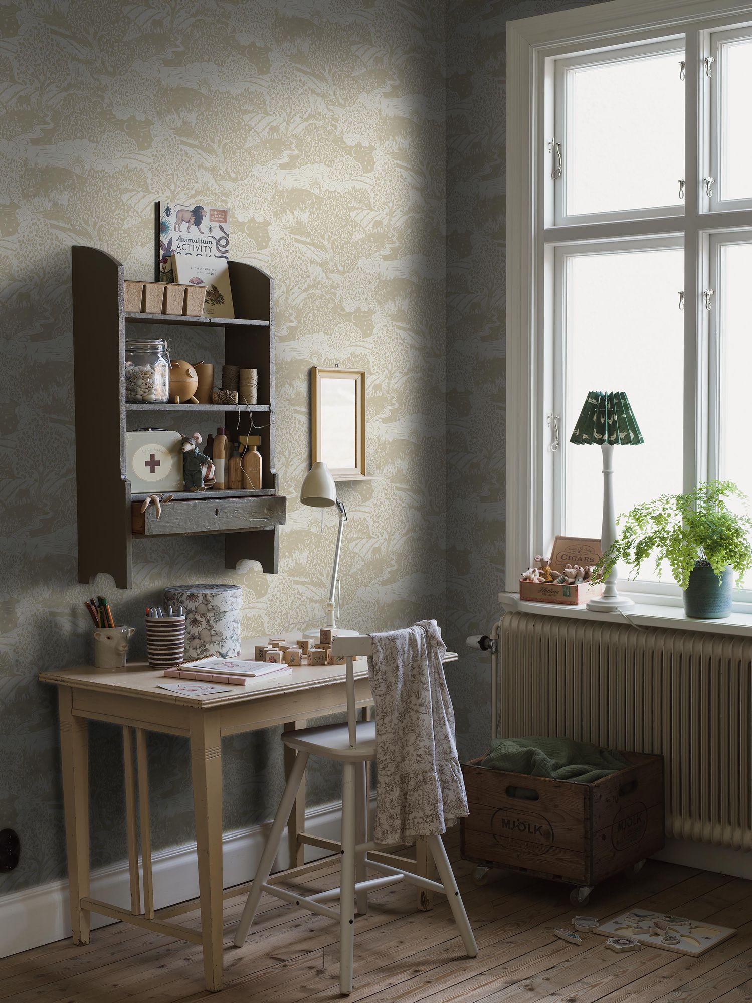 5829 Solängen Yellow and White Wallpaper by Boråstapeter
