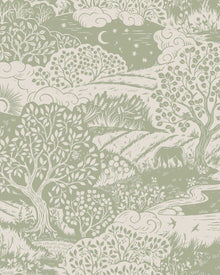 5830 Solängen Green and Beige Wallpaper by Boråstapeter