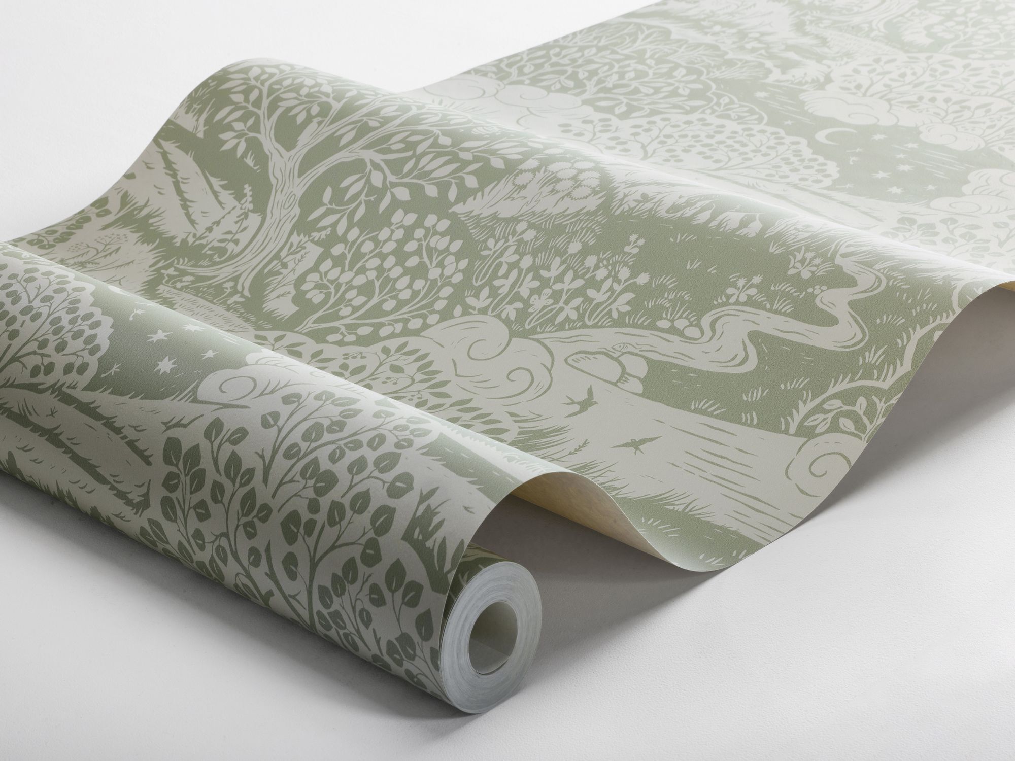 5830 Solängen Green and Beige Wallpaper by Boråstapeter