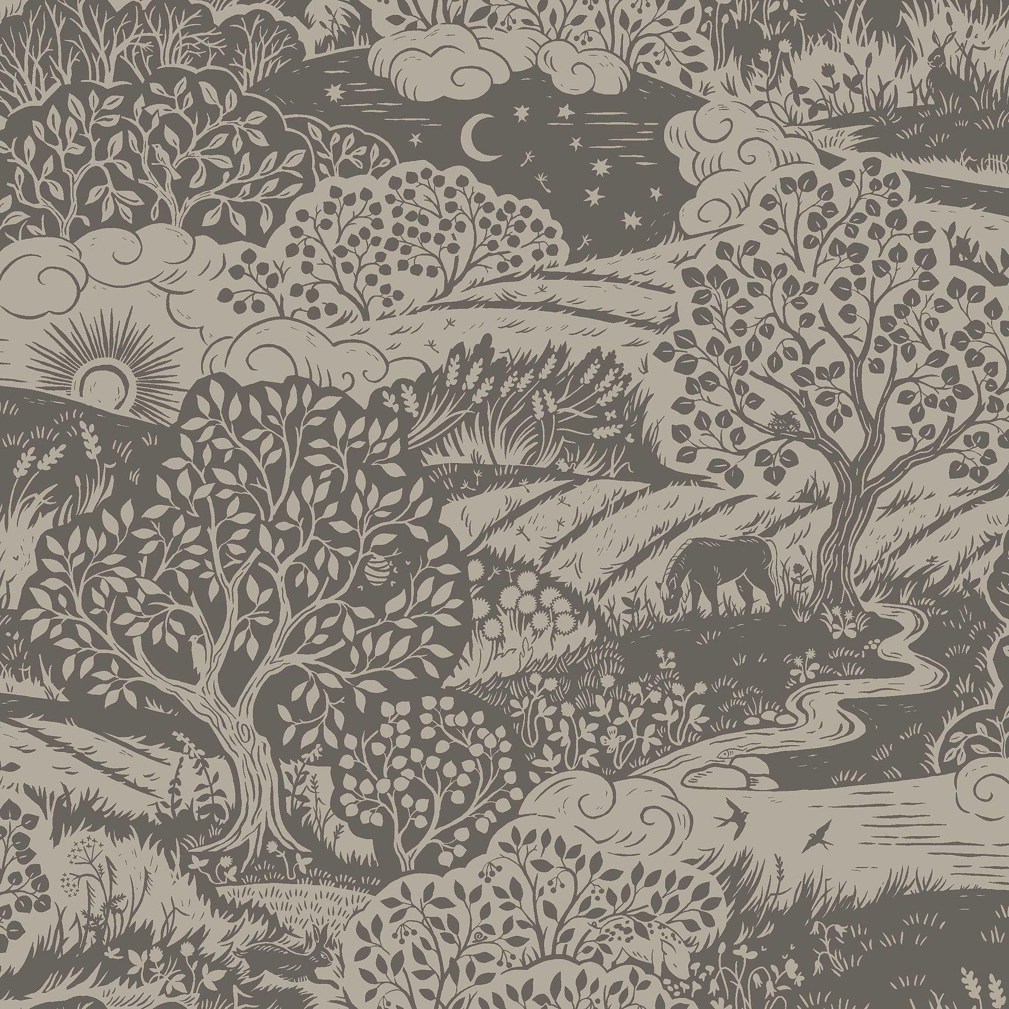 5831 Solängen Grey and Beige Wallpaper by Boråstapeter