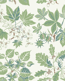 5832 Arboretum Green and White Wallpaper by Boråstapeter