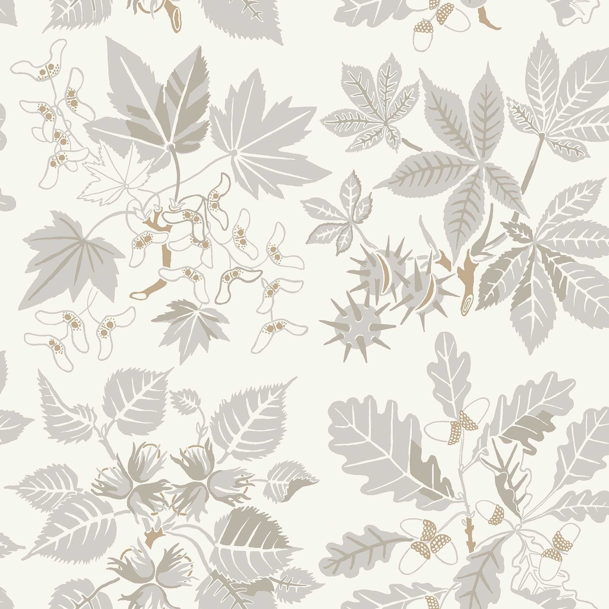 5833 Arboretum Grey and Beige Wallpaper by Boråstapeter