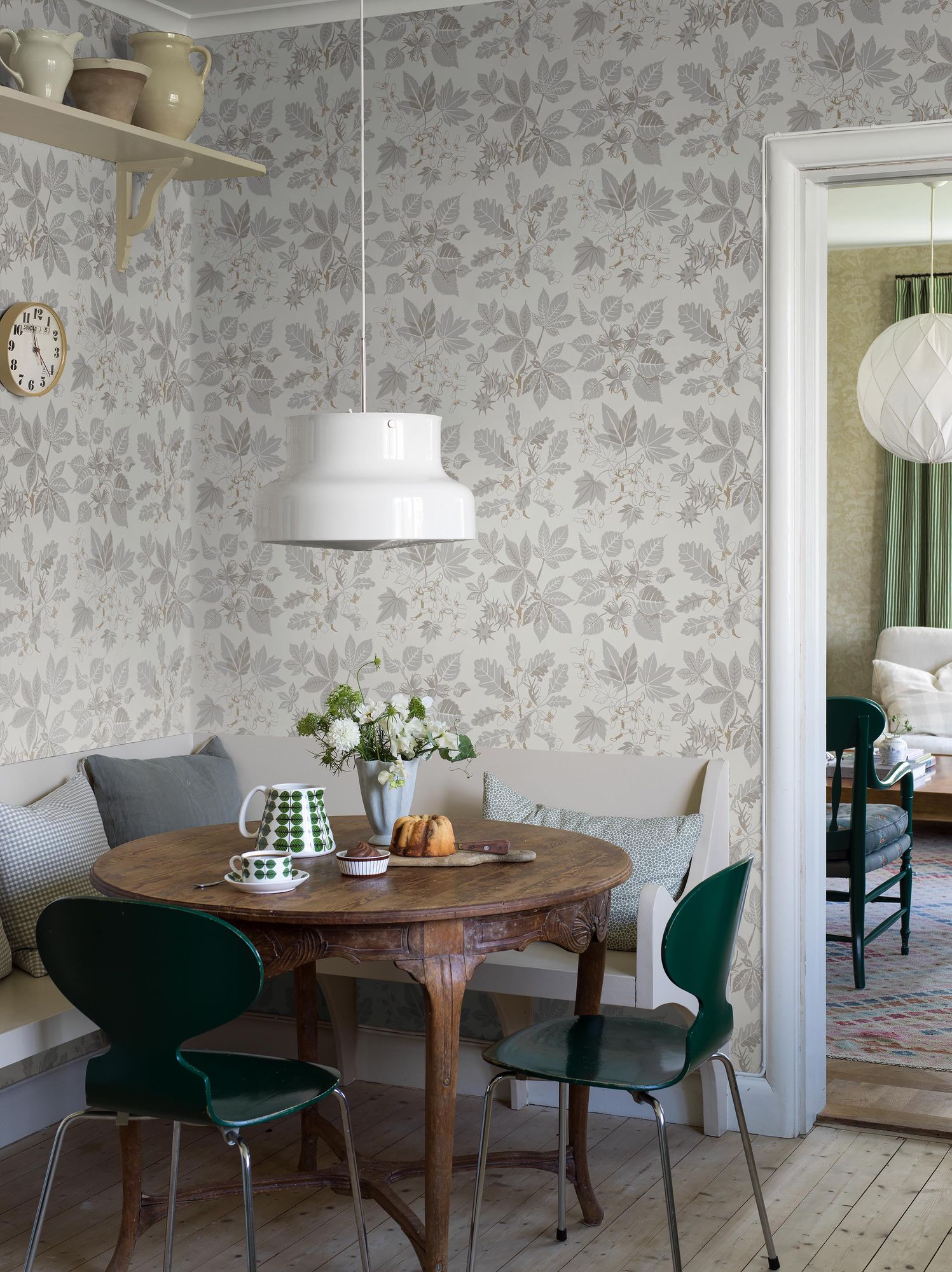 5833 Arboretum Grey and Beige Wallpaper by Boråstapeter