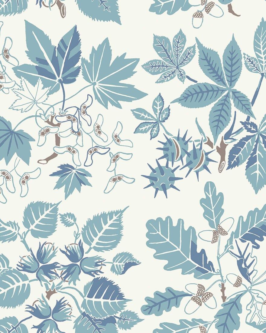 5834 Arboretum Blue and White Wallpaper by Boråstapeter