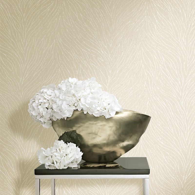 58426 Serene Branches Beige and Pearl Wallpaper By Galerie