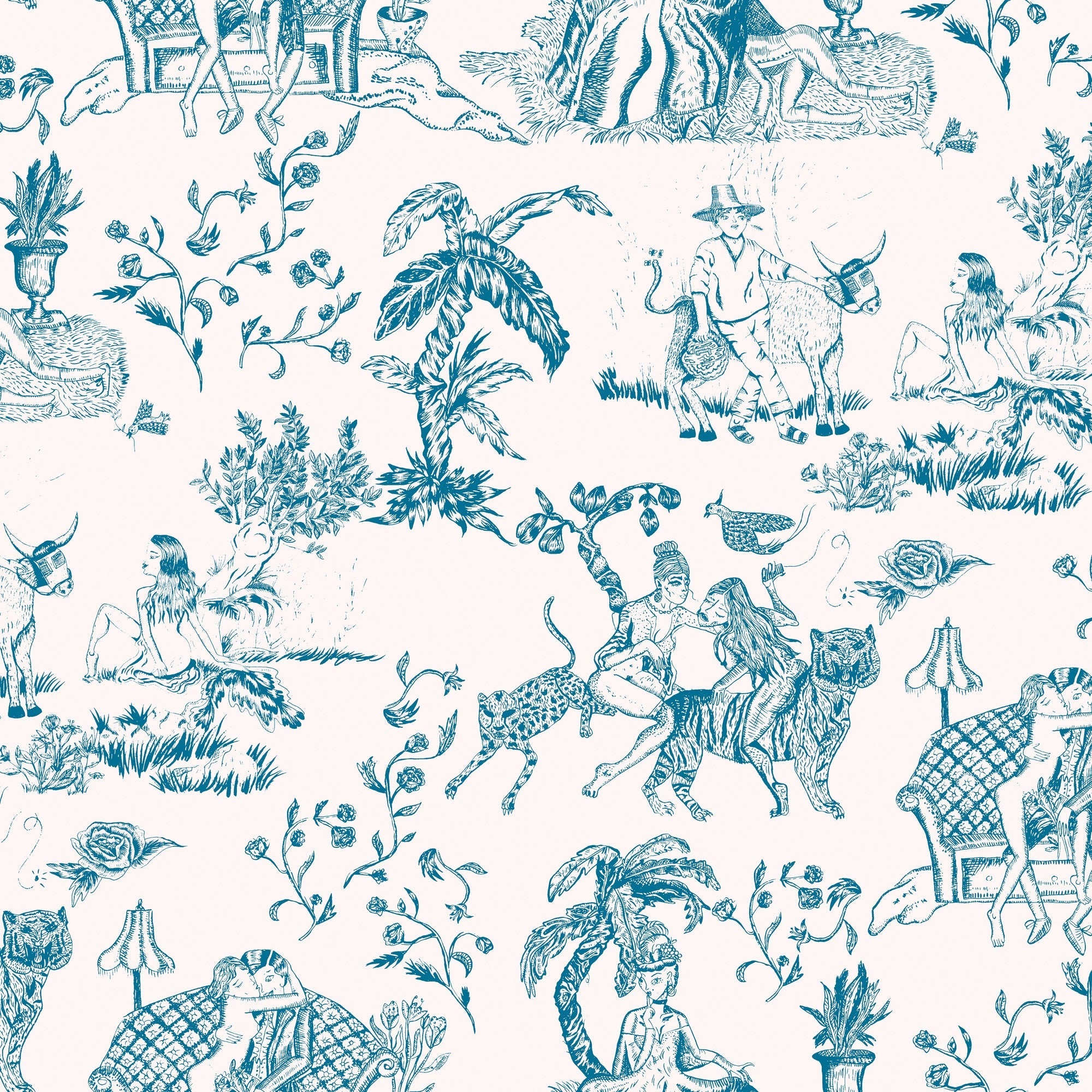 5900076 Tipsy Love Azul Anima Wallpaper by Coordonné