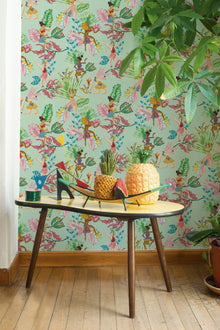 5900078 Calypso Dancers Verde Anima Wallpaper by Coordonné