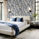 5905 Olivia Blue Floral Wallpaper by Belgravia