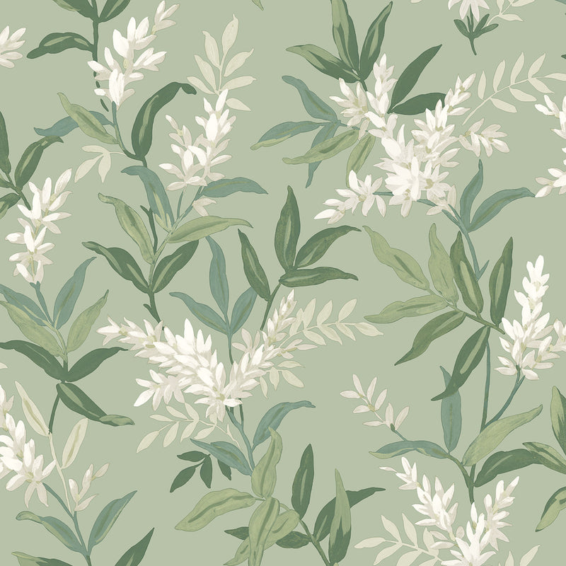 5907 Olivia Sage Floral Wallpaper by Belgravia