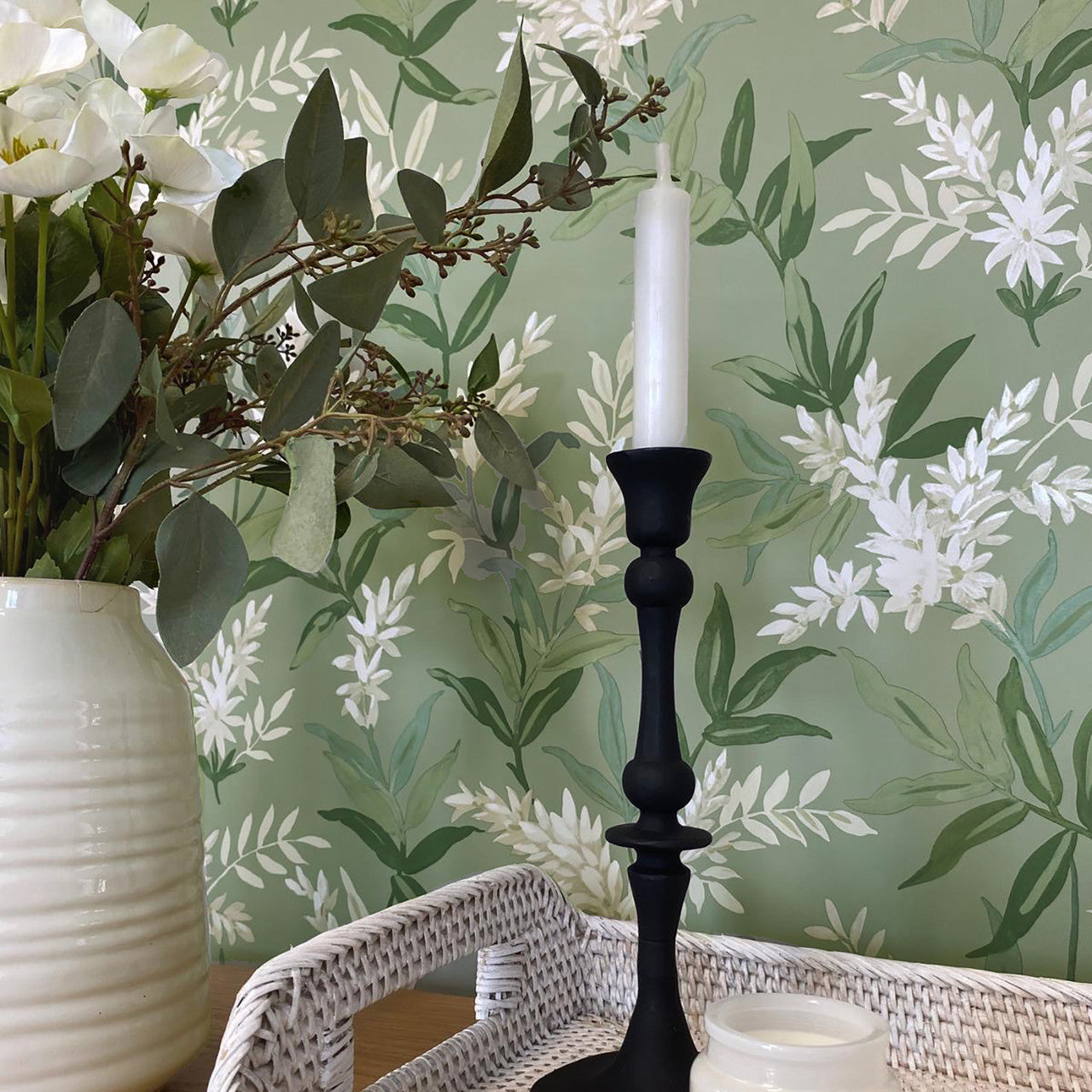 5907 Olivia Sage Floral Wallpaper by Belgravia
