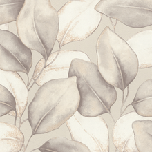 659856 Opulenza Leaf Soft Grey Wallpaper by Rasch