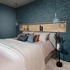 608359 Sky Lounge Abstract Fractal Petrol Blue Wallpaper by Rasch