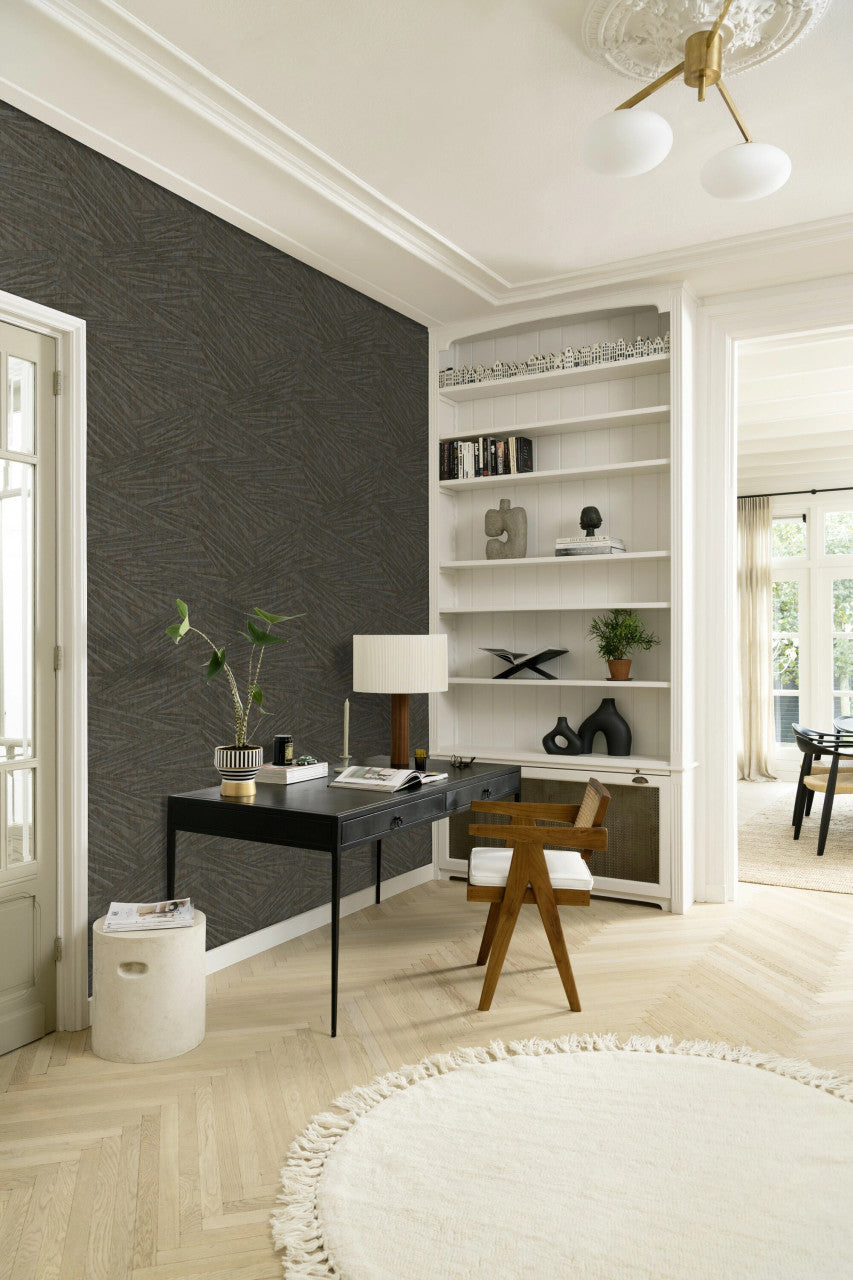 608366 Sky Lounge Abstract Fractal Anthracite Wallpaper by Rasch