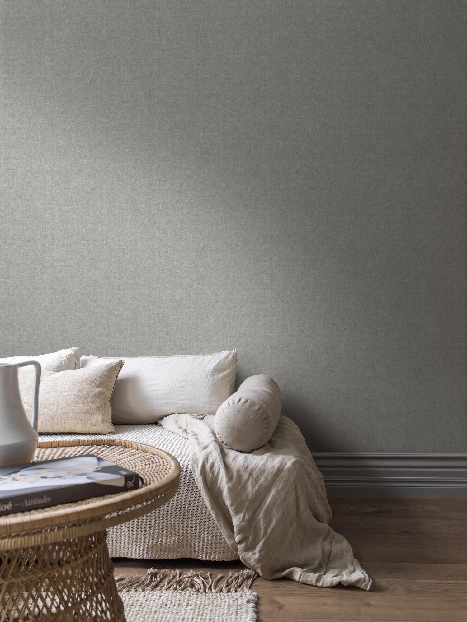 6118 Canvas Chrystal Grey Wallpaper by Boråstapeter