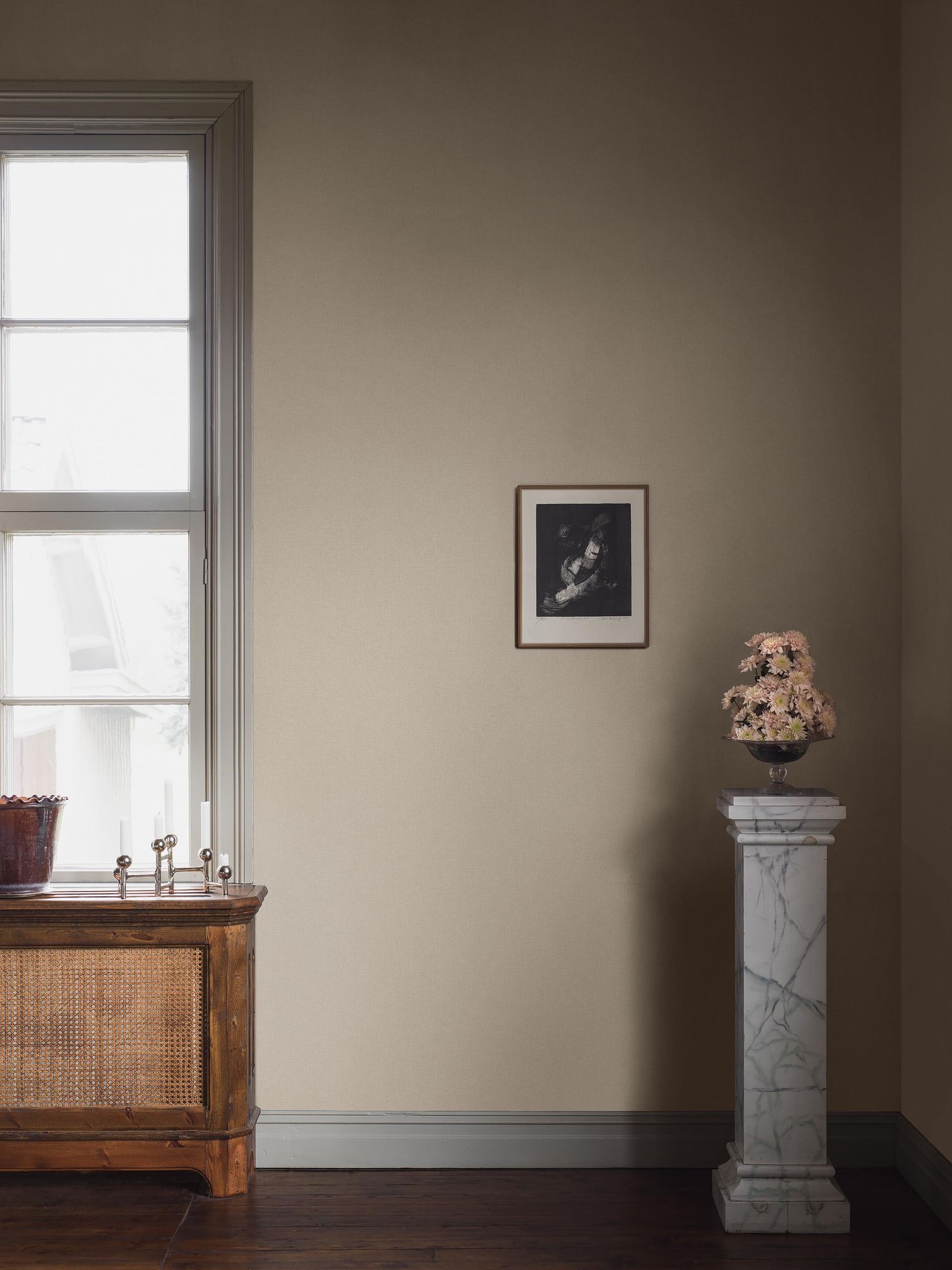 6123 Canvas Oyster Beige Wallpaper by Boråstapeter