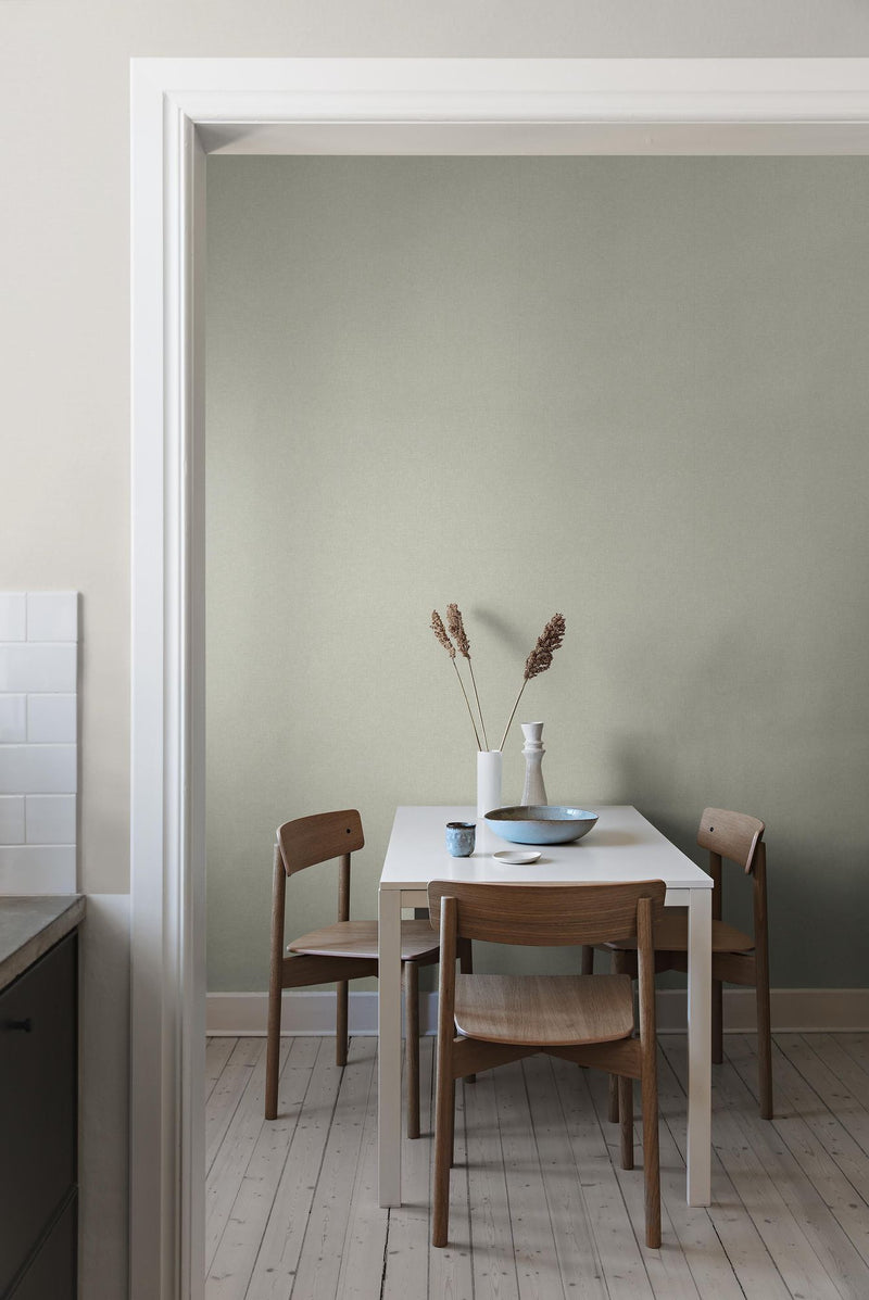 6127 Canvas Linden Green Wallpaper by Boråstapeter