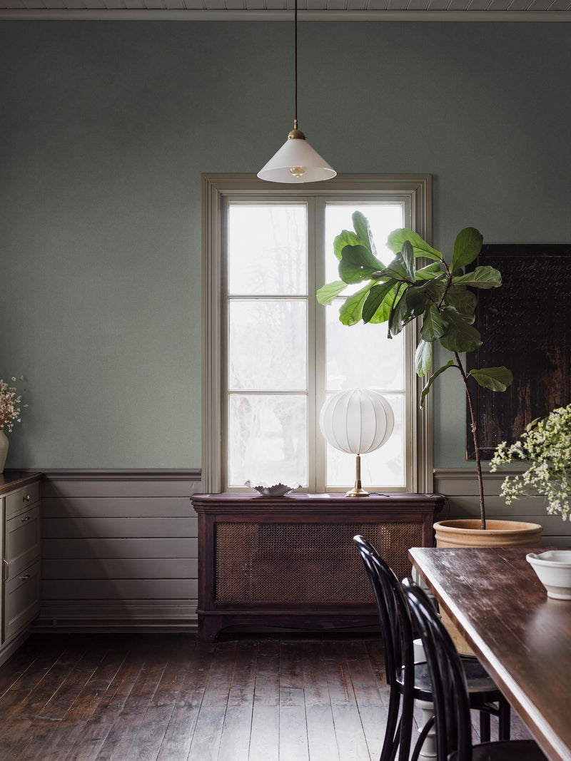 6129 Canvas Leaf Green Wallpaper by Boråstapeter