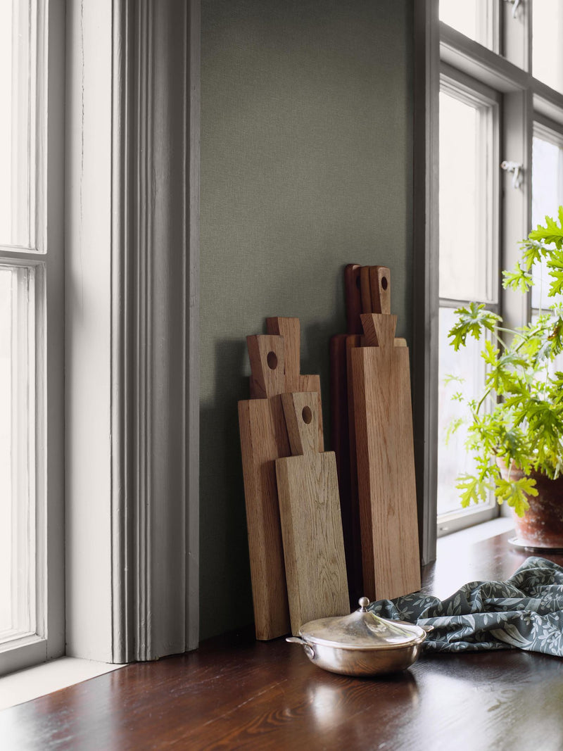 6130 Canvas Olive Green Wallpaper by Boråstapeter