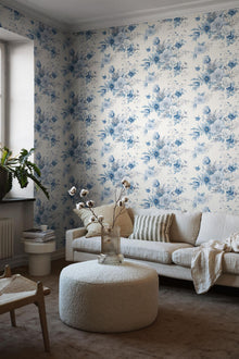 6140 Floral Charm Light Blue and White Blue & White Wallpaper by Boråstapeter