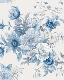 6140 Floral Charm Light Blue and White Blue & White Wallpaper by Boråstapeter