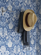 6141 Dahlia Garden Dark Blue and White Blue & White Wallpaper by Boråstapeter