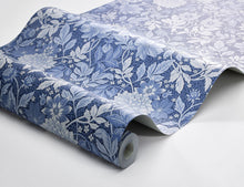 6141 Dahlia Garden Dark Blue and White Blue & White Wallpaper by Boråstapeter