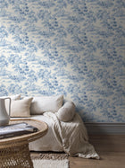 6142 Countryside Morning Light Blue and White Blue & White Wallpaper by Boråstapeter