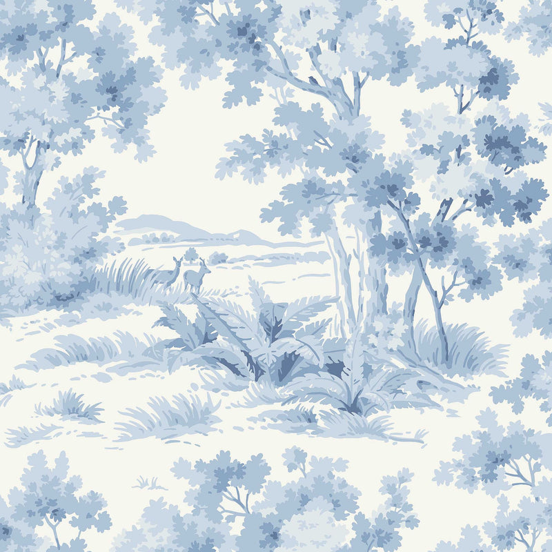 6142 Countryside Morning Light Blue and White Blue & White Wallpaper by Boråstapeter