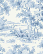 6142 Countryside Morning Light Blue and White Blue & White Wallpaper by Boråstapeter