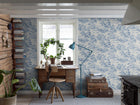 6142 Countryside Morning Light Blue and White Blue & White Wallpaper by Boråstapeter