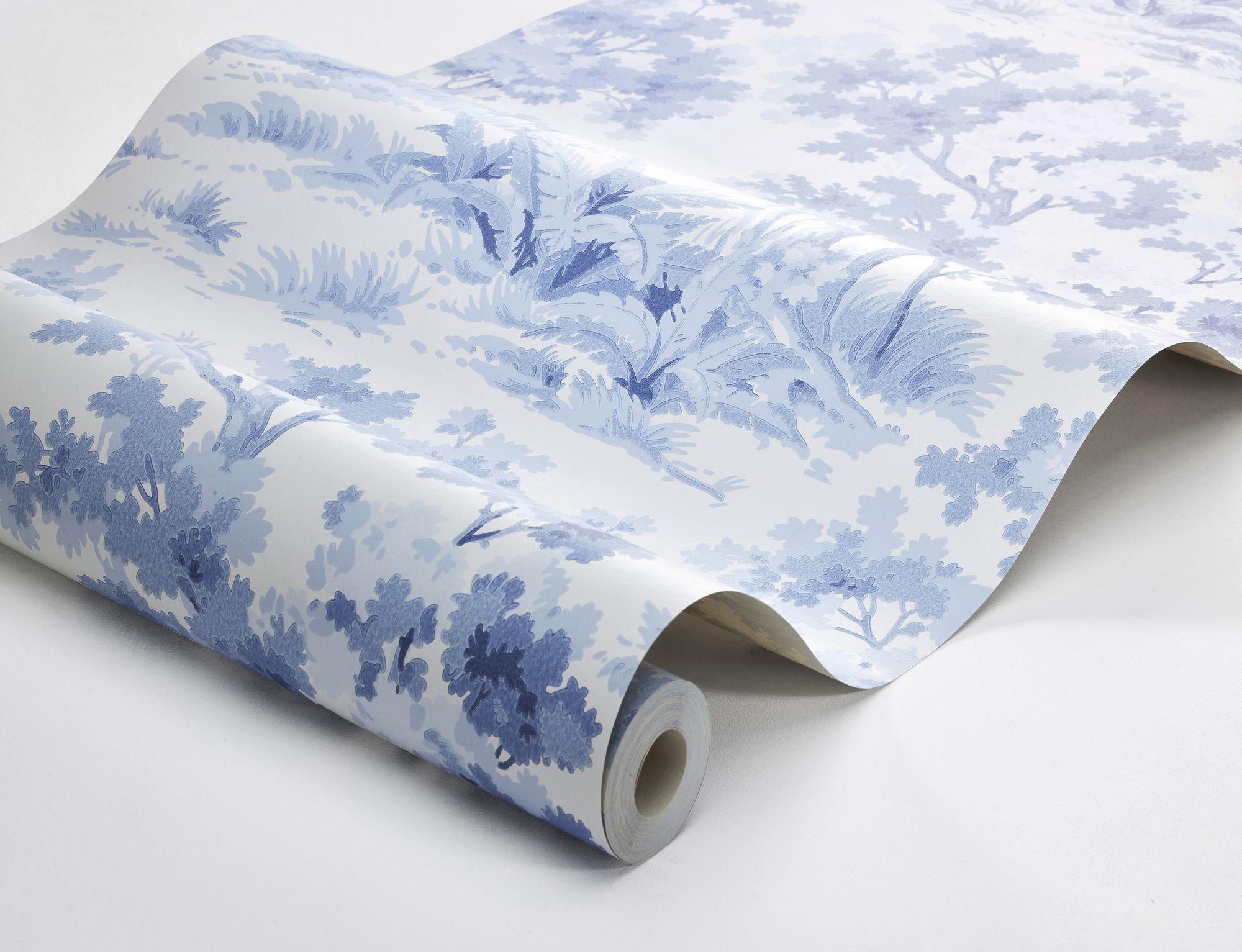 6142 Countryside Morning Light Blue and White Blue & White Wallpaper by Boråstapeter