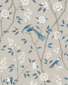 6143 Paradise Birds Light Blue and White Blue & White Wallpaper by Boråstapeter
