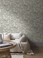 6143 Paradise Birds Light Blue and White Blue & White Wallpaper by Boråstapeter