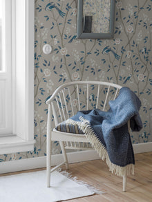 6143 Paradise Birds Light Blue and White Blue & White Wallpaper by Boråstapeter