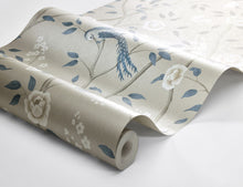 6143 Paradise Birds Light Blue and White Blue & White Wallpaper by Boråstapeter