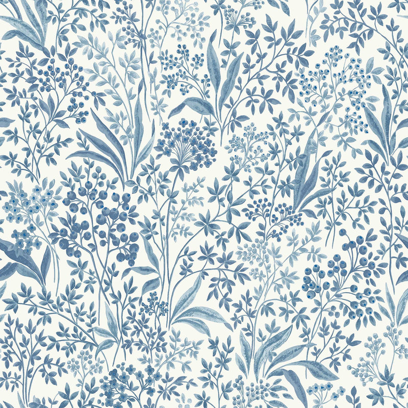6145 Nocturne Light Blue and White Blue & White Wallpaper by Boråstapeter